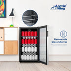 Arctic King 115-Can Beverage Fridge & Cooler, Stainless Steel Look, ARV115B1AST