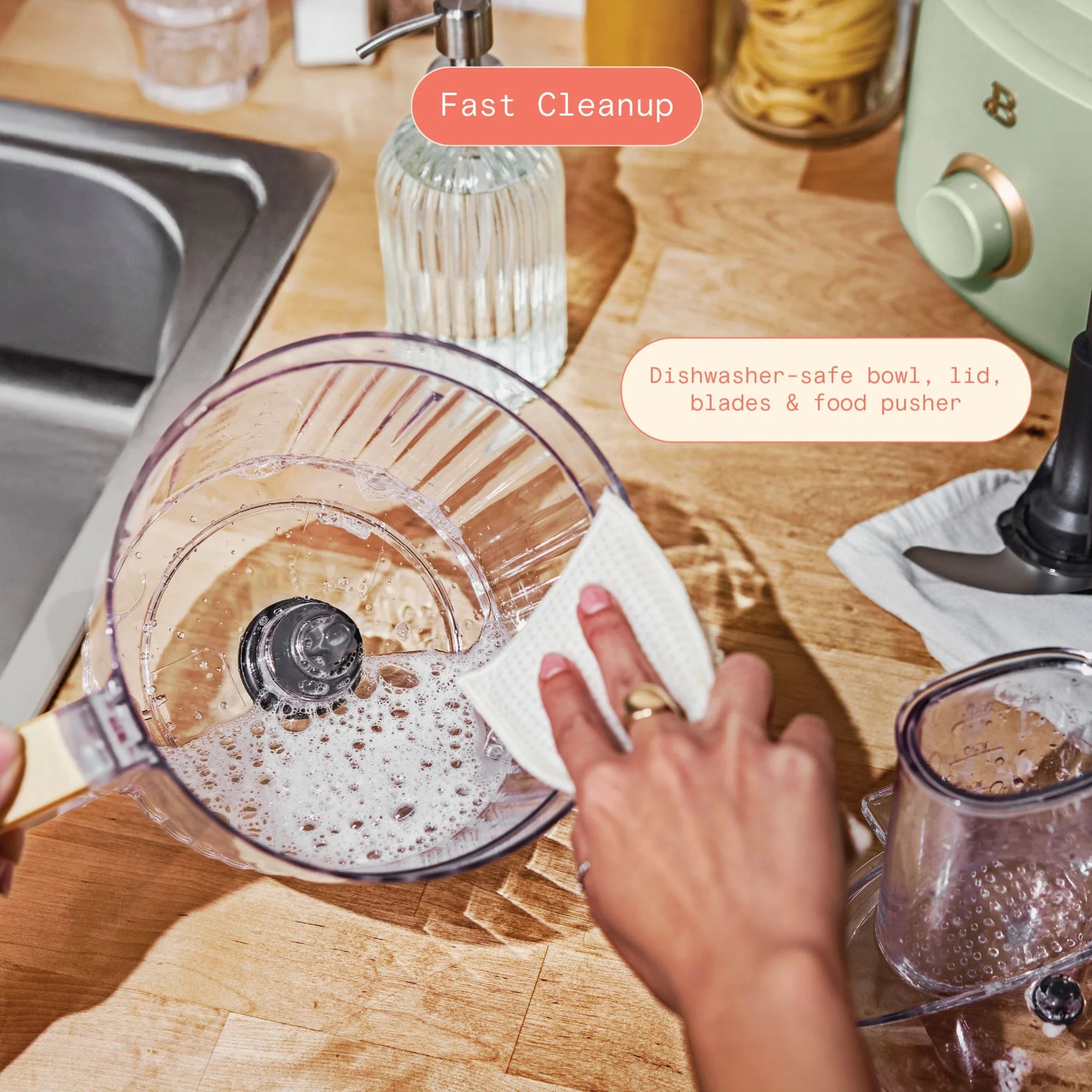 Beautiful 10-Cup Food Processor with Accessories, White Icing by Drew Barrymore