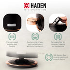 Haden Heritage 1500 1.7 Electric Kettle, Matte Black Finish with Copper Accents