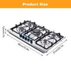 Tohu Stainless Steel Stove 3.3kW 5-Burner Closed Chassis Propane Cooktop for Outdoor/Indoor Cooking