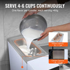 KFFKFF Commercial Ice Cream Machine Output of 10.6 QT/H, 1000W Single Taste Tabletop Soft Serve Ice Cream Device, 4L Reservoir 1.6L Cylinder, Digital Screen Automatic Cleaning Pre-chilling