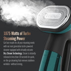 Conair Turbo ExtremeSteam 1875 Watt Handheld Fabric, 2-in-1 Steam and Iron Garment Steamer, One Size, Black/Green GS107
