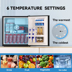 Frestec Compact Design Mini Refrigerator with Freezer, Black, 1.7 Cu.Ft