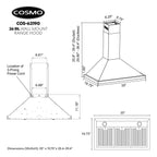 Cosmo 30 in. Ducted Range Hood in Stainless Steel with Touch Controls, LED Lighting and Permanent Filters