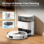 AIRROBO L60+ Self-Empty Robot Vacuum and Mop Cleaner with Ultrasonic Carpet Detection,6000Pa Suction,Laser Obstacle Avoidance,240min Long Runtime