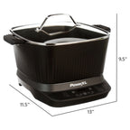 Power XL StirMax 7.5 Qt Multi-Cooker with Auto Stir/Shred Paddle and 9 Presets, Matte Black