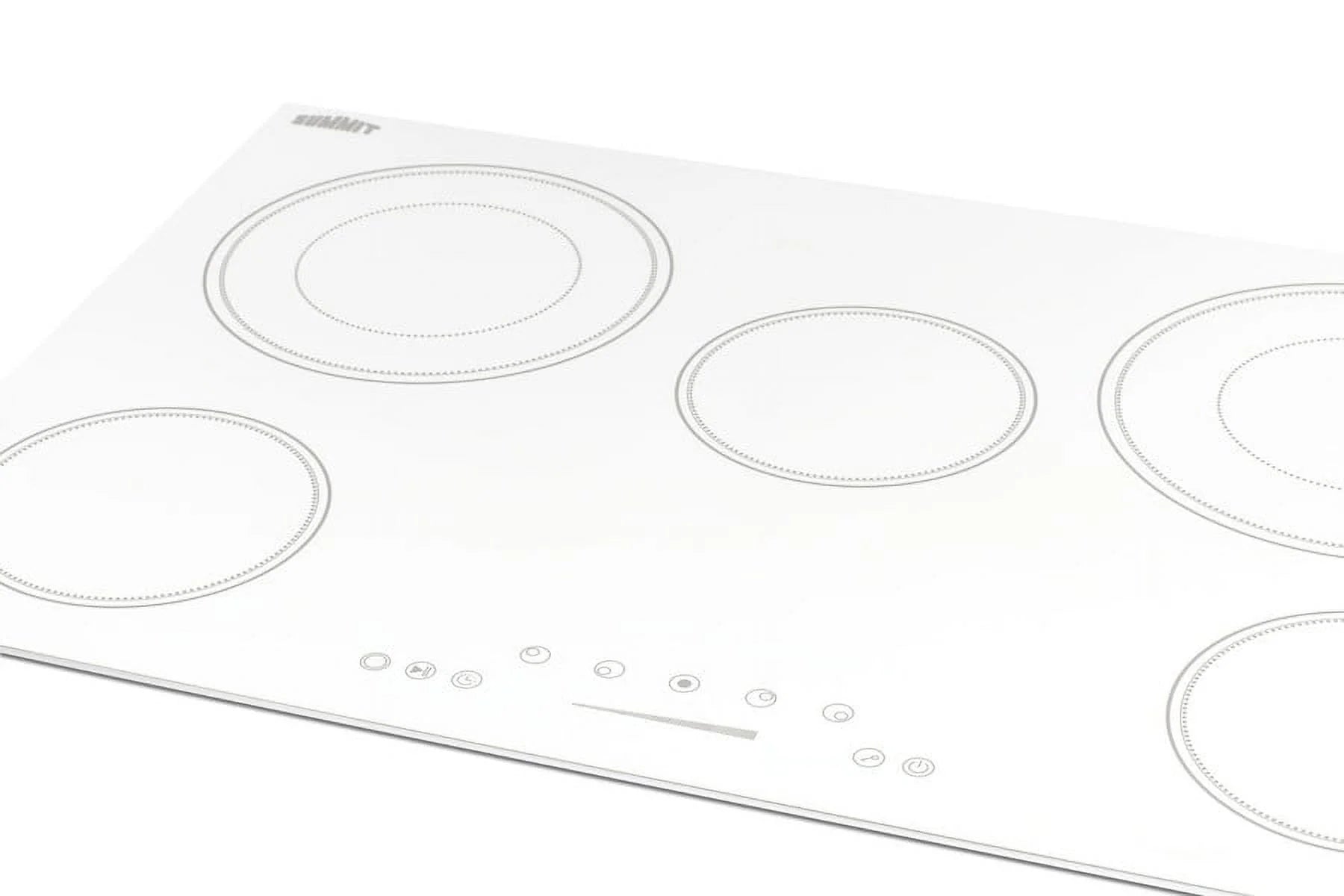30" Wide 208-240V 5-Burner Radiant Cooktop, White