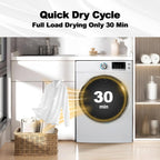 SMAD 8 Cu ft Electric Front Load Dryer, 27 in.W Large Capacity Steam Function Wrinkle Care Stackable