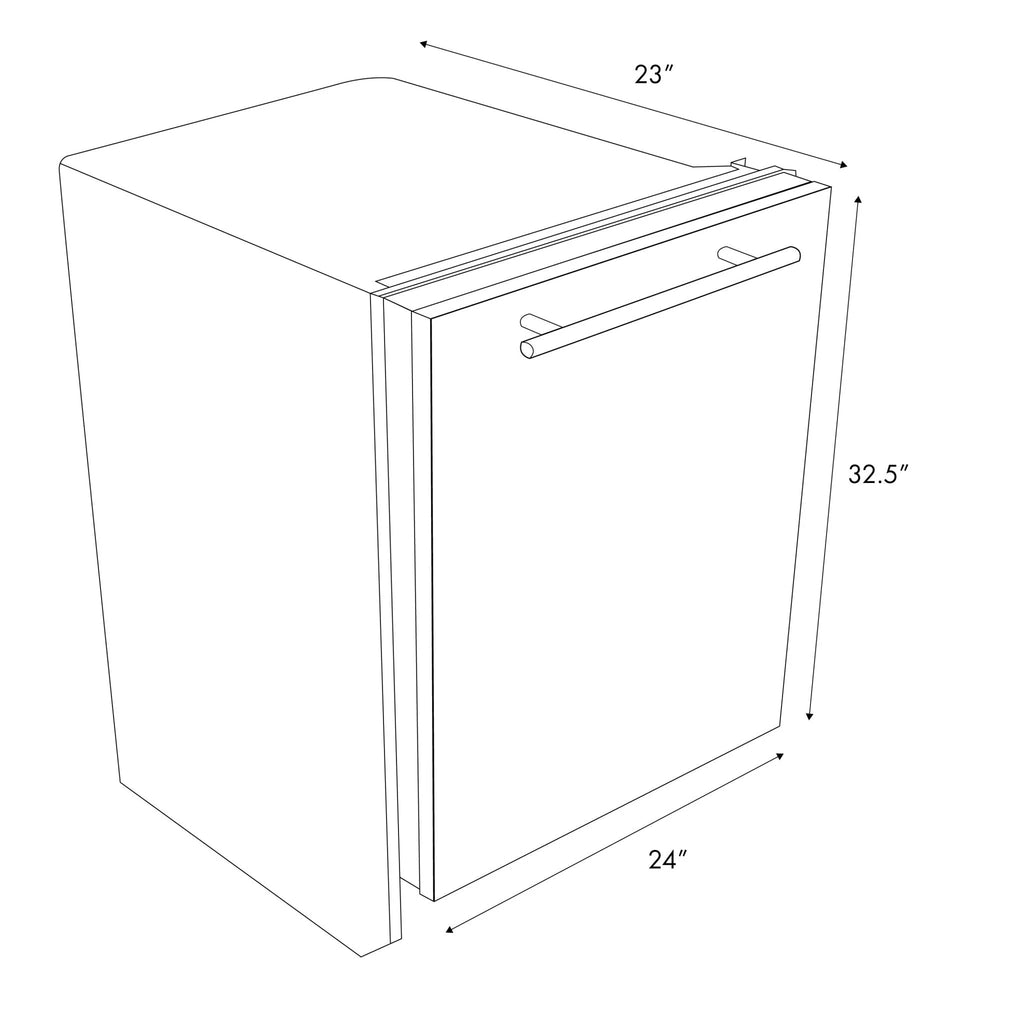 Zline Dw-H-24 24" Wide 20 Place Setting Energy Star Rated Built-In Top Control Dishwasher