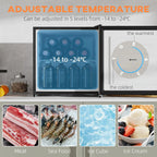 Resenkos 1.1 Cu.Ft Countertop Mini Freezer, Compact Upright Freezer with Removable Shelves, Red