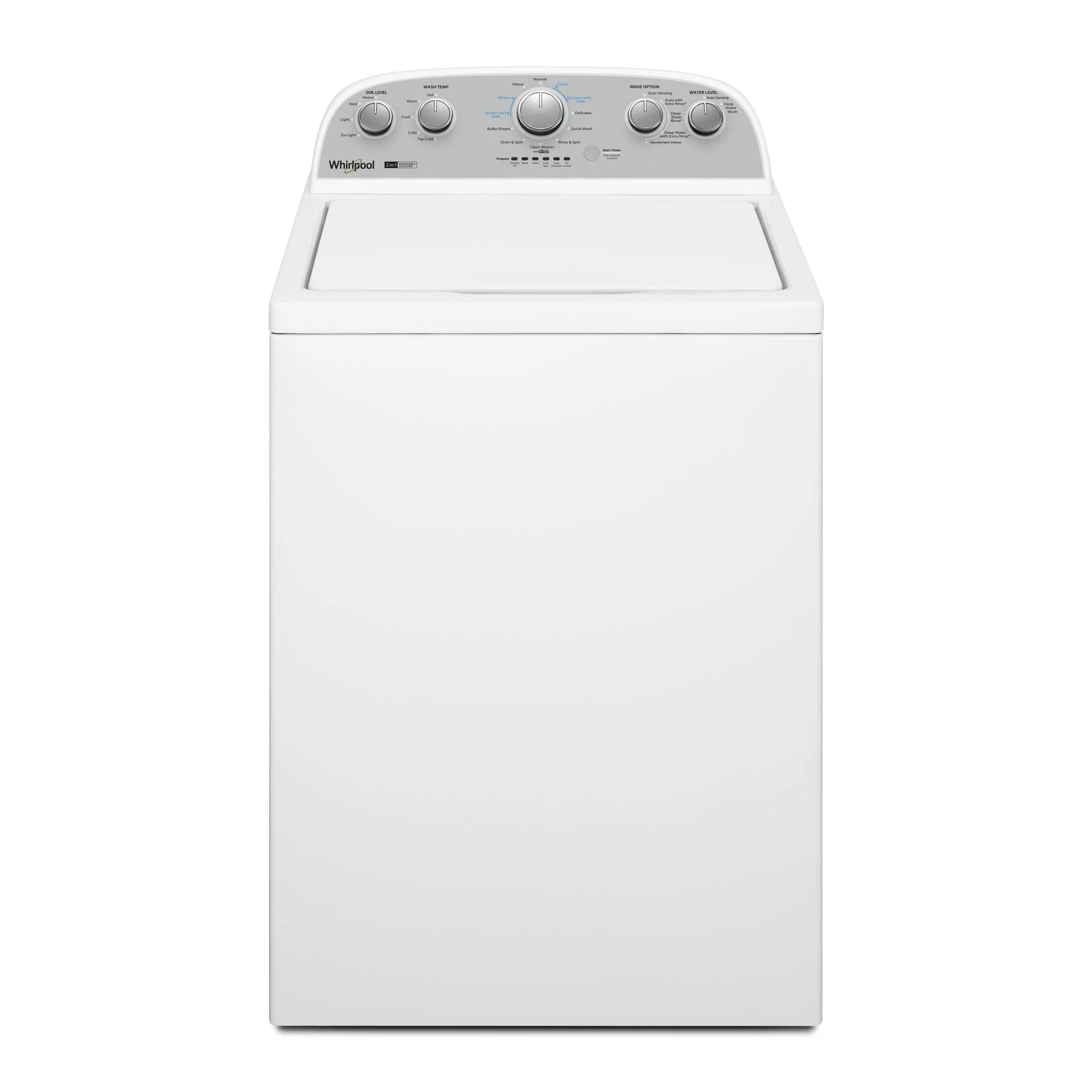 Whirlpool? Brand New WTW4957PW, 3.8-3.9 Cu. Ft. 2 in 1 Top Load Washer with Removable Agitator Capacity 3.8 Cu ft