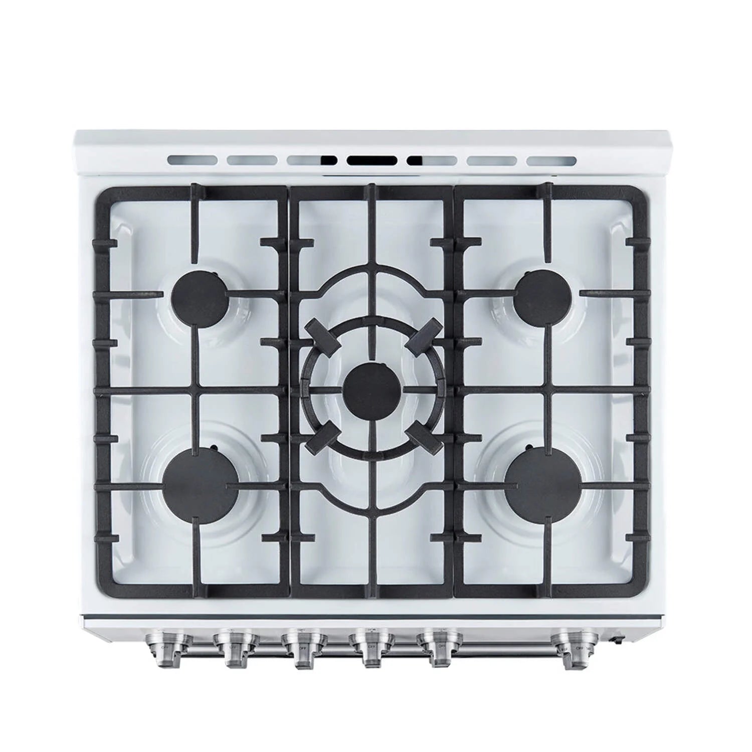 Forno Leonardo Espresso 30-Inch White Gas Range, 5 Burners, 39,500 BTU, 5 cu.ft Convection Oven