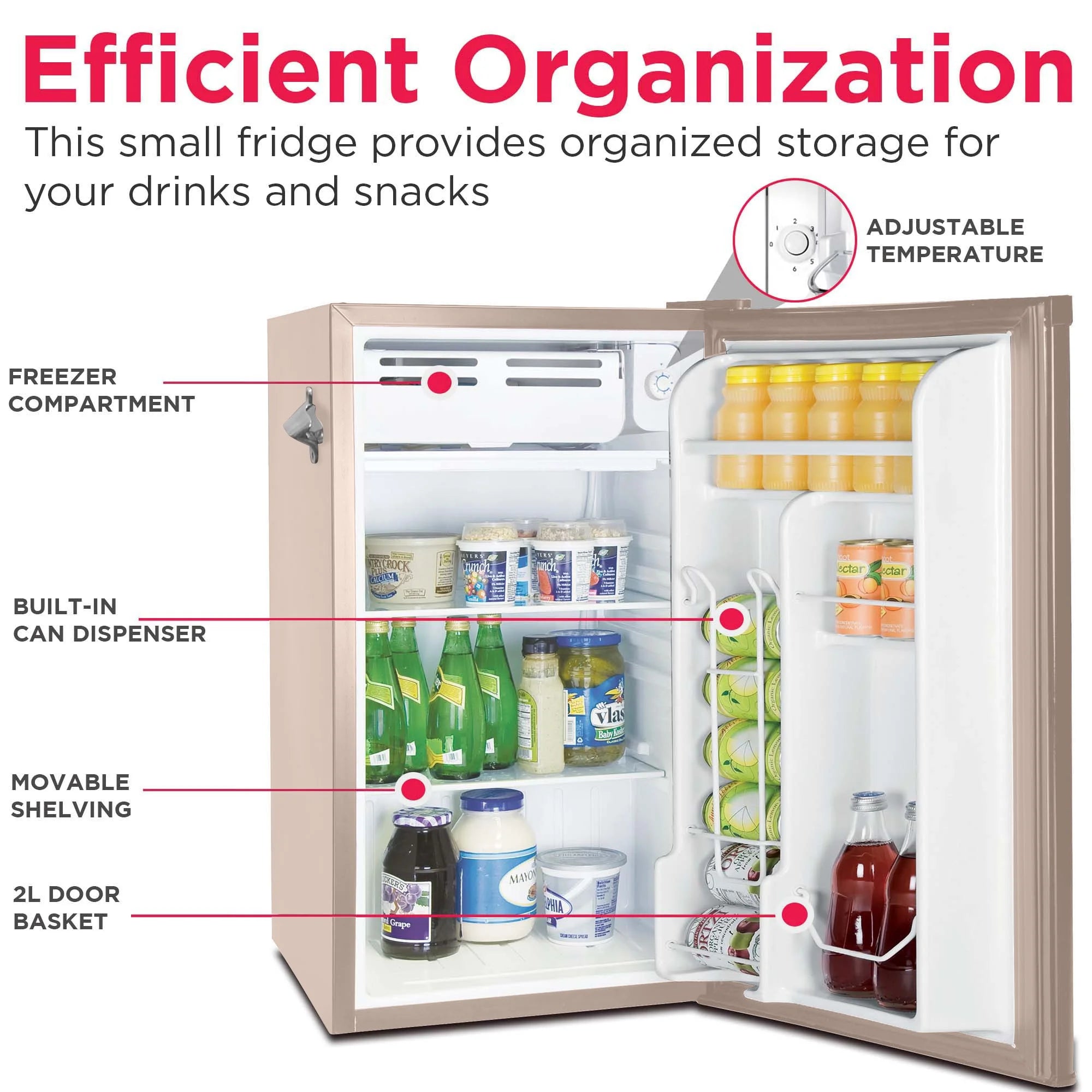 Frigidaire EFR376-C-PINK 3.2-Cu.-Ft. 65-Watt Retro Bar Fridge with Side Bottle Opener (Pink)