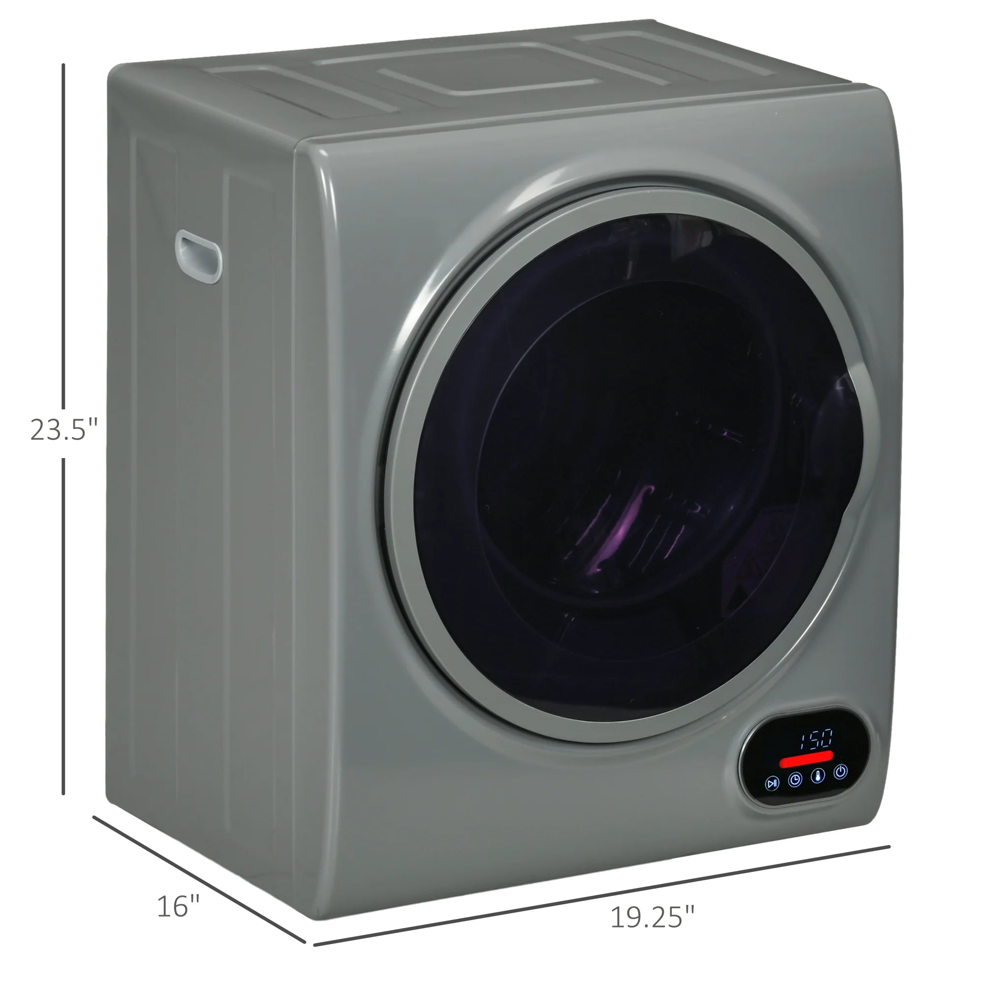 HOMCOM 1.5 cu Ft 120V Charcoal Gray Electric Dryer