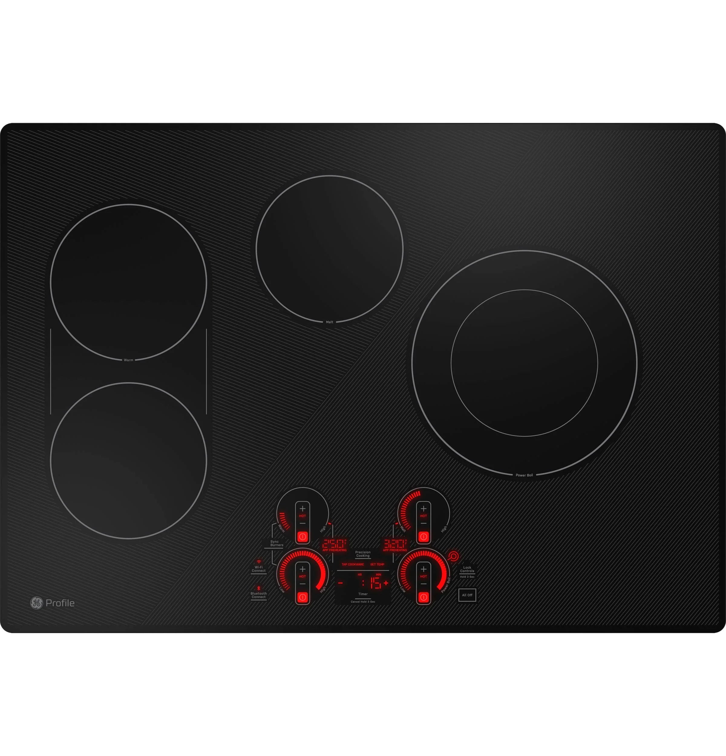 Ge Profile Pep7030 30" Wide 4 Burner Electric Cooktop - Black