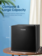 FOHERE 1.6 Cu. Ft Refrigerator with Top Freezer, Single Door, 46L Capacity, Black