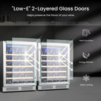 Yeego 30" Wine and Beverage Refrigerator,Two 15" Wine and Beverage Cooler Under Counter or Freestanding, Hold 33 Bottles and 80 Cans(Two Pack)
