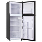 2 Door Mini Fridge with Freezer,4.5 Cu.ft.,7 Adjustable Thermostat & 4 Removable Glass Shelves,for Kitchen Dorm Apt,Grey