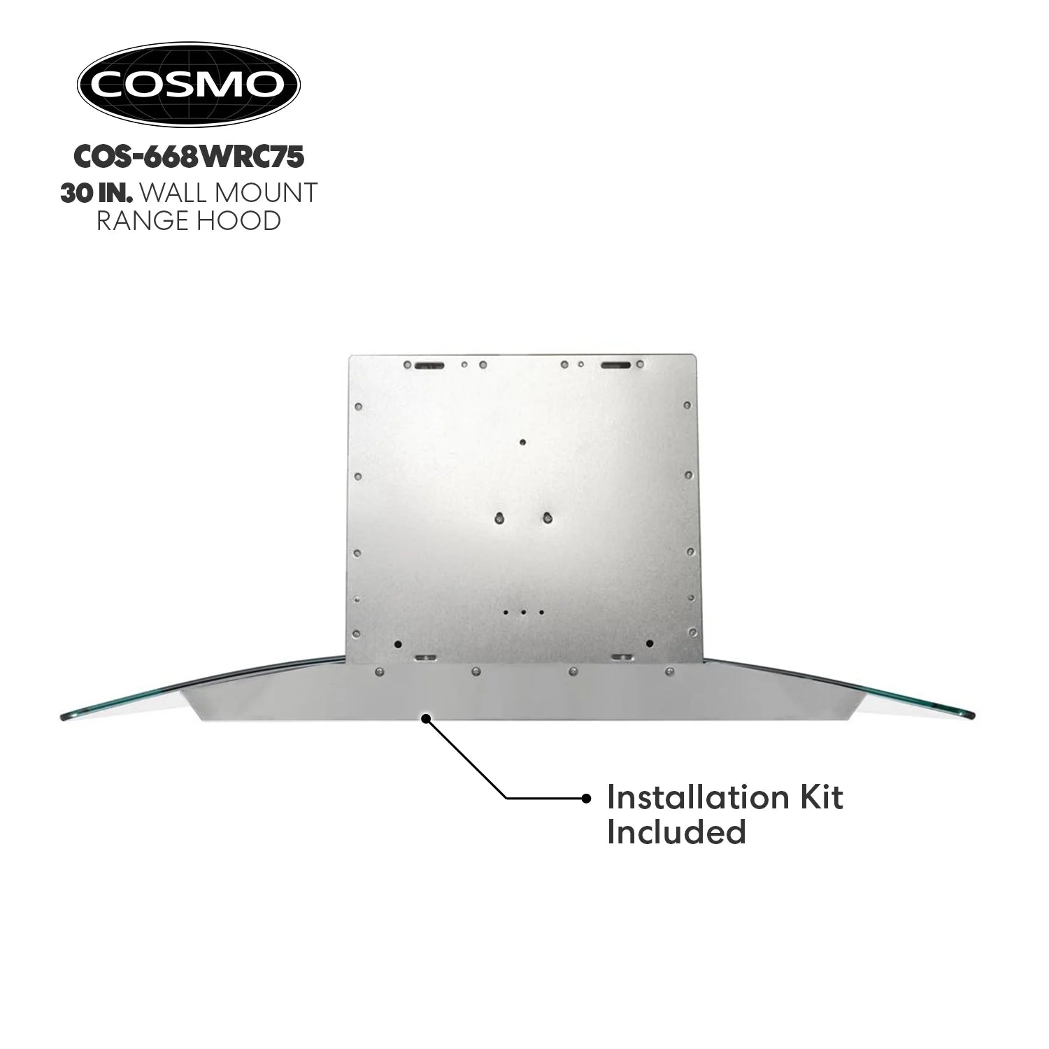 30 in. Vista Collection Ductless Wall Mount Range Hood, Button Controls, LED Lights, Stainless Steel