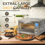 LNC 34 qt Air Fryer, Black - Ready Light Indicator