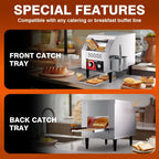 Toaster Conveyor 450slices/h Restaurant Toaster for Bun Bagel Bread Heavy Duty Stainless Steel Conveyor Toaster ,1700W