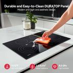 Mega Watt 30 in. 4 Elements Radiant Electric Cooktop in Black with Bridge Element and Tri-Ring Element Touch Contol