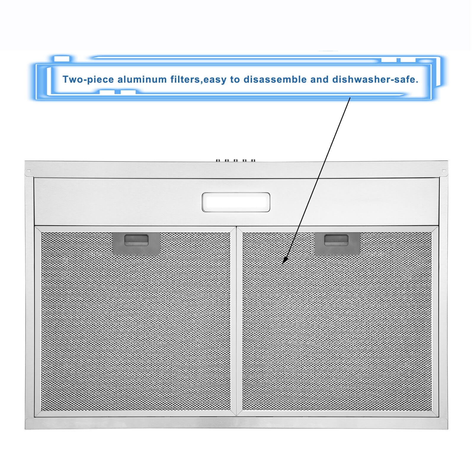 Joeaonz 30-Inch Stainless Steel Ductless Under Cabinet Range Hood with LED Lights, 230 CFM, 120V, 60Hz