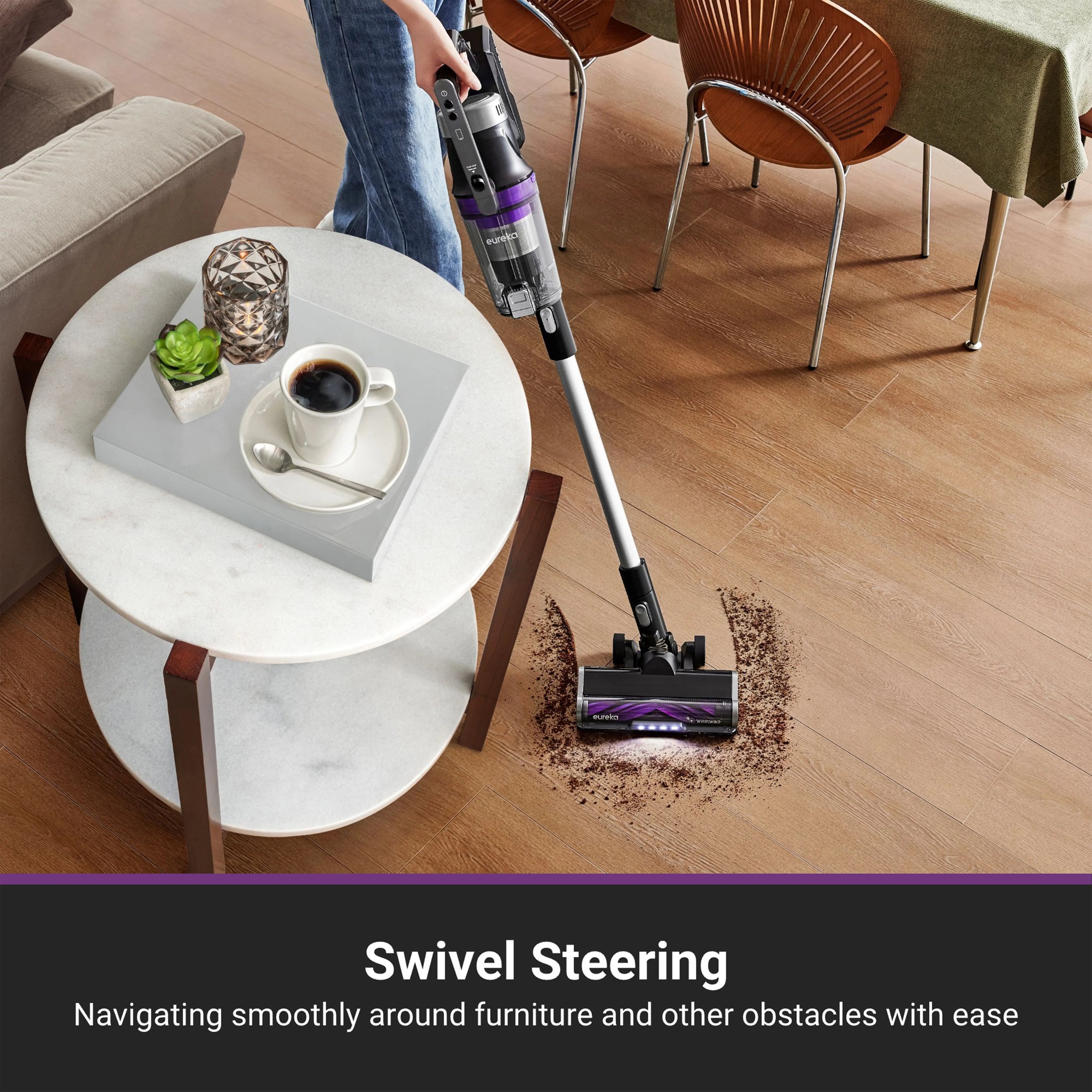 Eureka Stylus Elite Anti-Tangle Cordless Stick Vacuum Cleaner, 60 Minute Runtime, Auto-Empty Dust Station, Pet Hair, Multi-Surface, NEC490SE