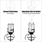 Qiushi 30QT Turkey Fryer Kit with 10QT Fish Pot, 54,000 BTU Outdoor Propane Gas Fryer Cooker, Includes Aluminum Pots, Basket, Poultry Rack, Thermometer for Frying, Boiling, and Seafood Cooking