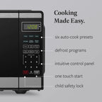 Farberware FMGZ09BKA 0.9 Cu. Ft. Microwave Oven, 900W, Digital Control, LED Display, 6 Cooking Presets, Black