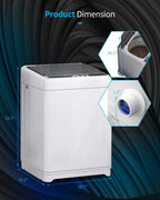 TABU Portable Washer and Dryer Set, 17.6LBS Compact Washing Machine & 13LBS Compact Dryer (Brown&White)
