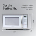 Farberware Stainless Steel Countertop Microwave Oven with Child Lock, 1.1 Cu Ft Black Stainless