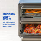 PowerXL SmartSynx Dual Door Oven, 8 Quick-Touch Cooking Presets including Air Fry, Toast, Bake, Broil, Reheat and More Cook 2 Different Foods at the Same Time, Large Capacity & Adjustable Temperature