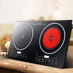 FETCOI, Portable Double Induction Cooktop Portable Electric  Cooker Cooktop Countertop Digital Electric Countertop