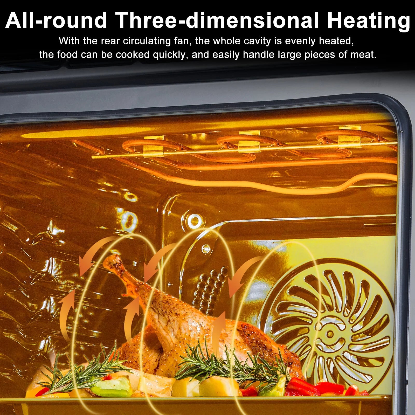 Luku Single Wall Oven, 2.5Cu.Ft, 3000W - Air Frying, 8 Baking Modes, Steam & Grill, Colorful LED Screen