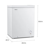 Hisense Garage Ready 5 cf ft Chest Freezer- White
