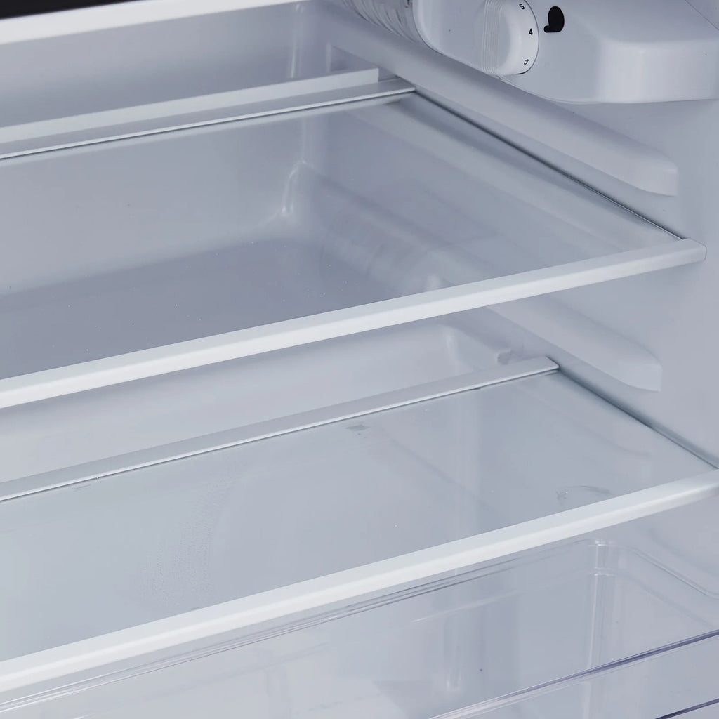 Yesurprise 3.2 Cu. Ft Mini Fridge with Freezer Small Refrigerators Double Door Stainless Steel 5 Thermostat Compact Internal Freezer with Crisper Drawer 90L