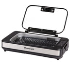 Open Box Power XL Smokeless Grill Elite Plus Indoor Electric Grill with Tempered Glass Lid, Non-Stick, Black