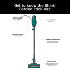 Shark® Corded Stick Vacuum, Green, CS110EM