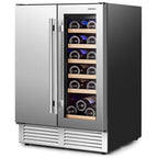 Costway 2-in-1 Beverage and  Cooler Free-standing & Built-in Dual Zones  Fridge