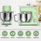 LINKChef Stand Mixer, 5.3QT 800W 6+P Speeds with Whisk, Dough Hook and Beater (White)