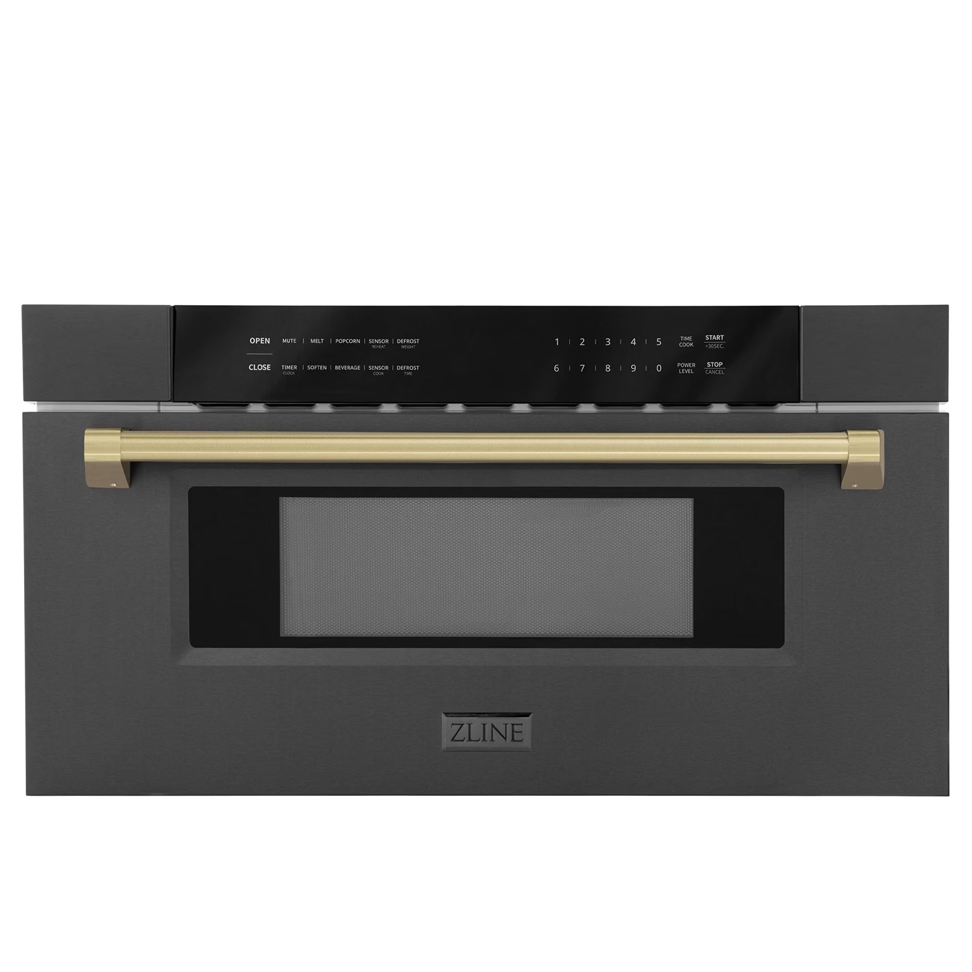 ZLINE Autograph Edition 30" 1.2 cu. ft. Built-In Microwave Drawer in Stainless Steel with Gold Accents