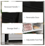 3 Cu Ft Small Upright Freezer Black Adjustable Thermostat Reversible Door for Apartments