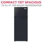 Frigidaire 7.5 Cu. Ft. Top Mount Refrigerator, Black