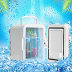 tzyudk White Mini Refrigerator 4L Quiet Heating Freezing Portable Compact Fridge For Home Car Student Dormitory Us Plug 110V Affordable Useful Plastic