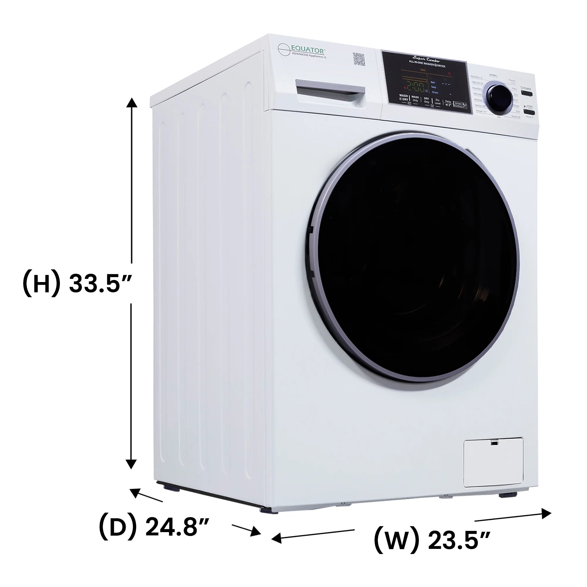 Equator Digital Compact 110V Vented/Ventless 18 lbs Combo Washer Dryer white