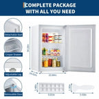 Studyset 3.0 Cu.Ft Upright Freezer with Reversible Door - Compact Single Door Freezer for Apartments/Dorms/Office/Garage, Ultra-Quiet, Space-Saving Design, White