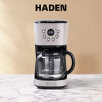 Open Box Haden Coffee Machine 12 Cup Programmable Drip CoffeeMaker Putty/Chrome