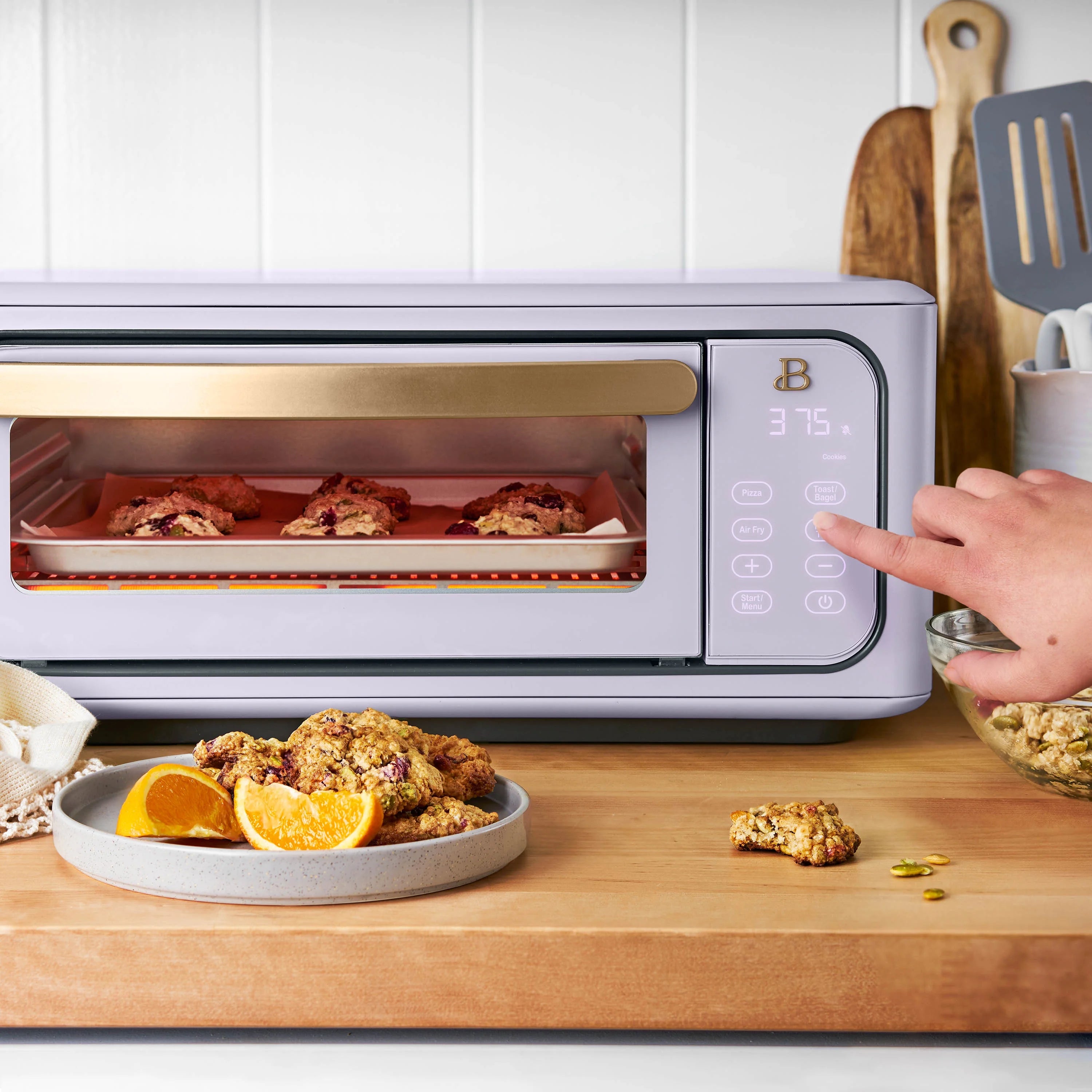 Beautiful Infrared Air Fryer Toaster Oven, 9-Slice, 1800 W, White Icing by Drew Barrymore