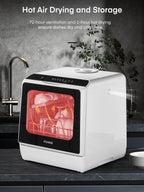 FOHERE Countertop Dishwasher with 6H Delay Cleaning, Portable Dishwasher w/5L Built-in Water Tank, 6 Programs, 360��Dual Spray, High-Temp